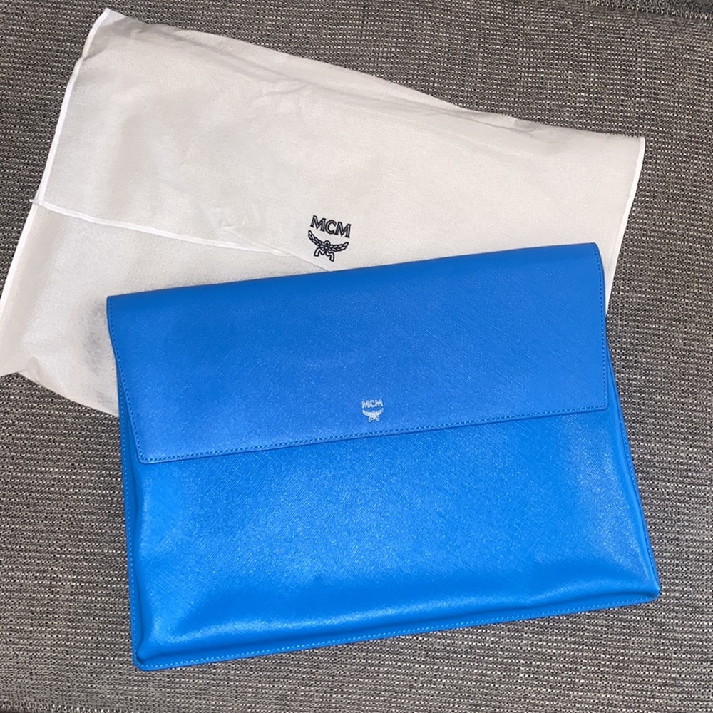 NWOT Limited Edition Blue MCM Clutch Pouch